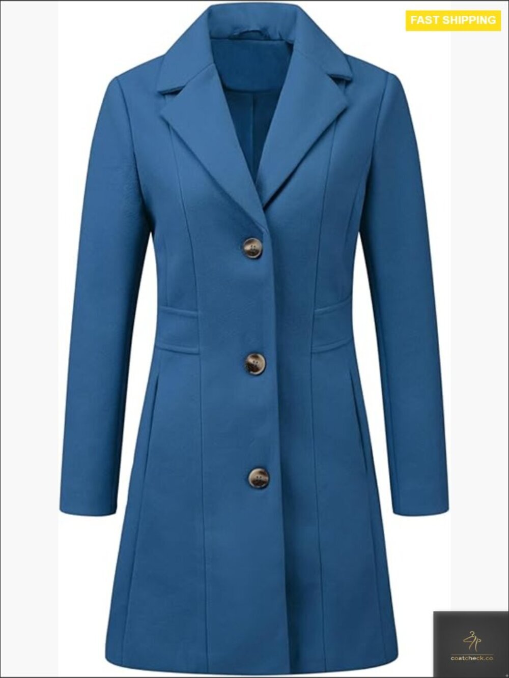 Elegant Classic Trench Coat Winter Pea Coat Single Breasted Long Outerwear